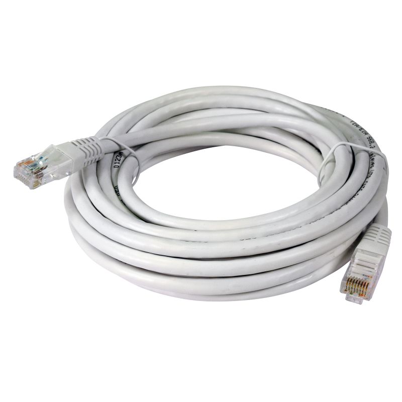 TELEVES Câble Réseau RJ45 U/UTP Cat 6 Cu PVC 5m Blanc